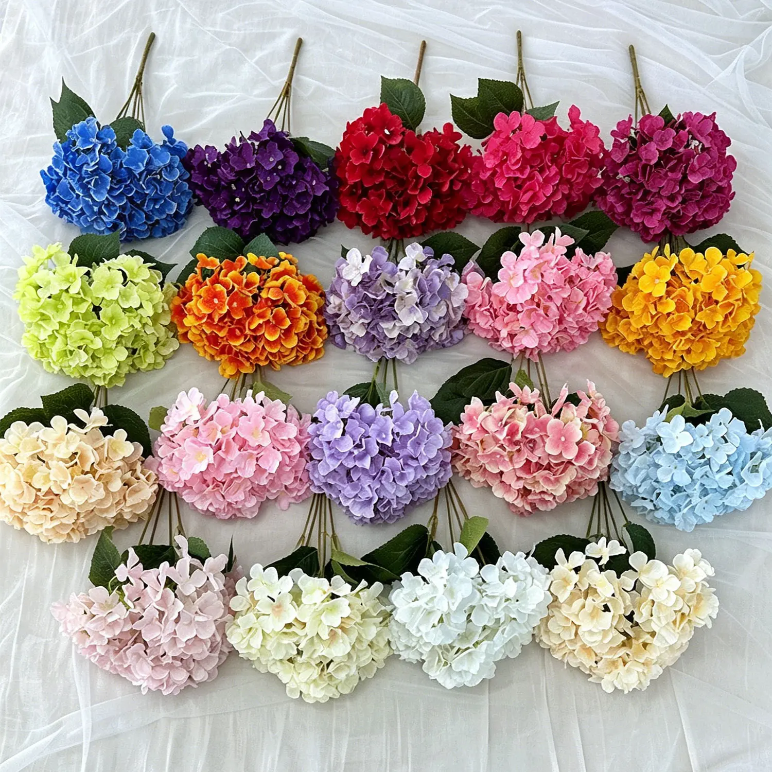 Bulk Retro Oil Painting Artificial Hydrangea Pack - 10 Bunches (5 Heads Each) Faux Silk Flowers in Multi Colors, for Wedding Arch, Home Vase Decoration, Wholesale Florist Supplies (Plants-Inspired Decor)