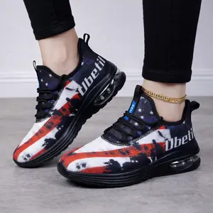 2026 New Women’s Flag Print Road racing Sneakers: patriotic star-spangled flag design, cushioned  walking shoes, lightweight and breathable mesh upper, stylish supportive running shoes, durable and non-slip sole, suitable for indoor and outdoor sport.