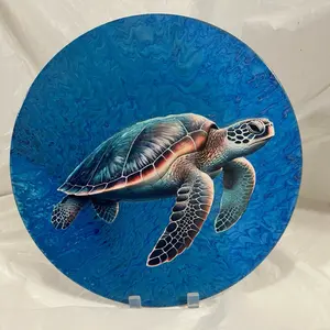 Ocean Odyssey Series #3 Original Abstract Art Vinyl Record - One-of-a-Kind Wall Art with - Lightweight & Versatile Decor for Any Room