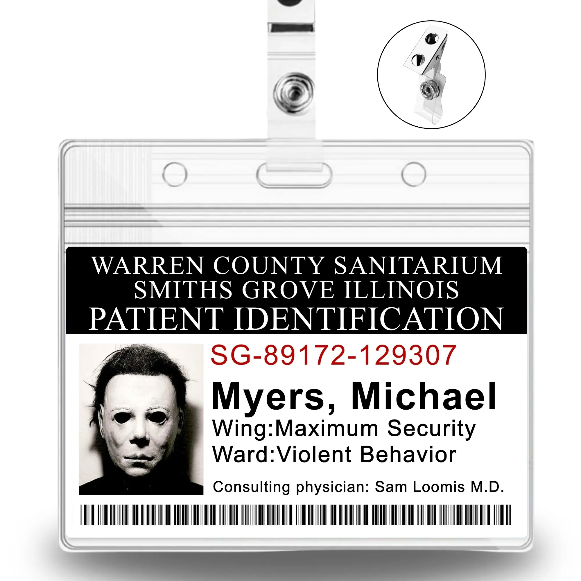 Horror Michael Patient ID Badge Costume Accessory for Cosplay, Halloween & Conventions | Horror Collectible Prop