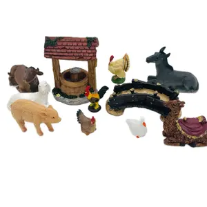 11Pieces  Nativity Village set with Water Well & Bridge Elegant, animals Christmas Decor for Home Traditional Holiday Statue