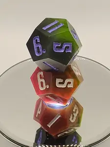 Daggerheart Twin d12 Dice for Dungeons & Dragons – Verdant Shadow & Crimson Veil