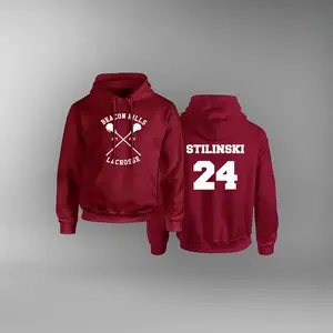 Beacon Hills Lacrosse Hoodie, Stilinski 24 Teen Wolf Sweatshirt, Maroon Pullover for Fans, High School Team TV Show Merch