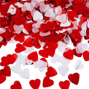 1000pcs Tissue Paper and Heart Confetti, Party Confetti, Valentine's Day Decorations, Love Heart Sprinkles, Romantic Table Decor for Weddings