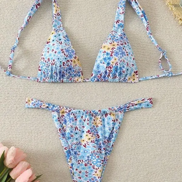 European And American Multi-color Two-piece Swimsuits Womens Bikinis