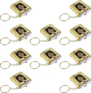 Mini Quran Keychain 10pcs Quran Keychain, Muslim Gift Islamic Car Mirror Hanging Decoration Ornament Mini Al Quran Keychain (Random Color)