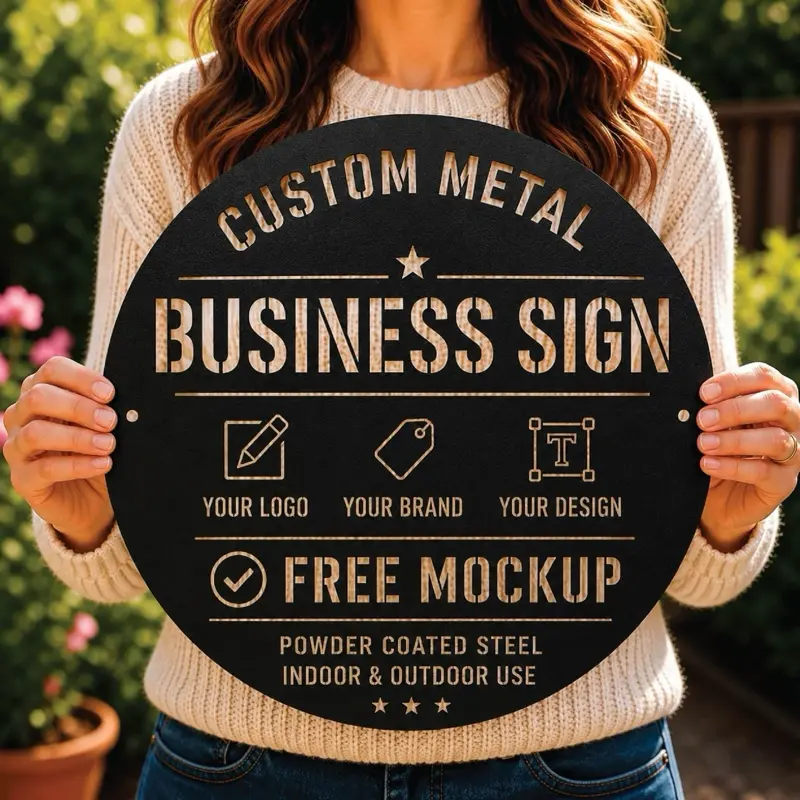 Custom Metal Business Sign | Personalized Business Logo Sign | Custom Storefront Wall Decor | Office Logo Sign | Metal Wall Art