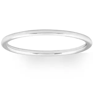 Thin Wire Round Dome 10k Gold High Polished Wedding Band Stackable Ring
