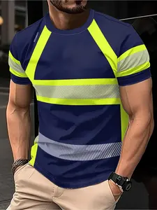 Men's summer outdoor casual short-sleeved T-shirt, lightweight and breathable fabric suitable for daily casual wear - machine washable round-neck short-sleeved top, outdoor sports shirt, bold print design, durable material