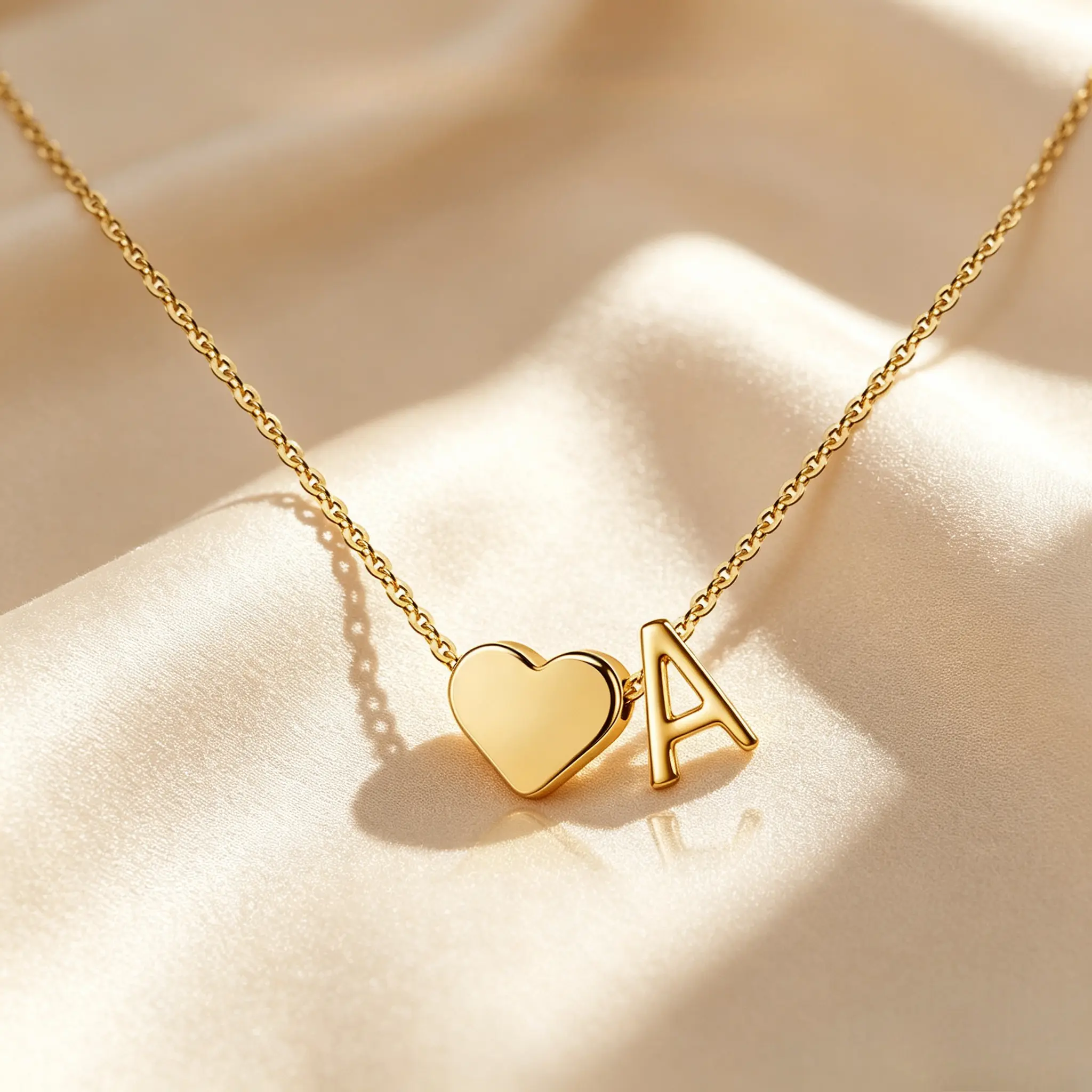 14K Gold Plated Dainty Heart Initial Letter【Letter X】Necklace, Hypoallergenic Personalized Letter Heart Pendant Necklace, Adjustable Chain Minimalist Jewelry Gift for Women