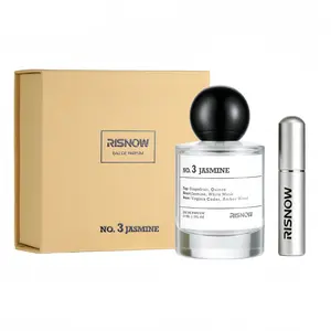 RISNOW No. 3 JASMINE Eau de Parfum 50ml with Portable Travel Spray Bottle long-lasting Floral fragrance suitable for women