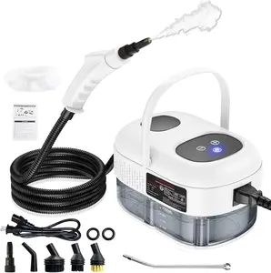 1500W Portable Handheld Steam Cleaner High Temperature Pressurized Steam Cleaning Machine with Brush Heads for Kitchen Furniture Bathroom Car Power Tools