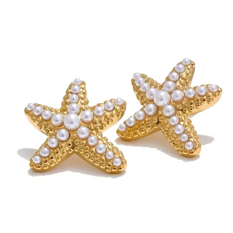 Starfish stud earrings stainless steel