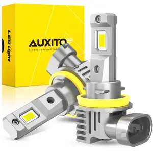 AUXITO H11 H8 H16 LED Fog Light Bulbs, Headlight Bulbs, 600% Brightness 6500K Cool White/ 3000K Amber Yellow Fog lights, 1:1 Mini Size Front headlight Lamps, Non-polarity, Play and Plug (Pack of 2)