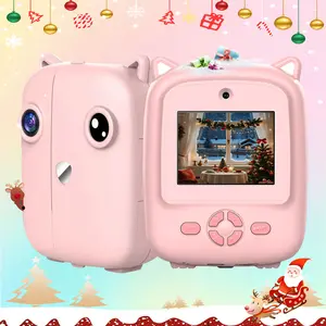 Instant Print Camera for Kids, Birthday Gifts for Girls and Boys, HD Digital Video Cameras for Toddlers, Portable Toy for 4-10 Year Old Girls with 64GB SD Card - Pink/Blue