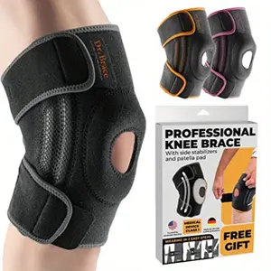 ELITE Knee Brace with Side Stabilizers & Patella Gel Pads - Adjustable Magnetic Closure, Breathable Mesh & Ergonomic Design for Maximum Knee Support, Fast Recovery - Unisex Knee Brace for Men & Women, Knee Brace for Knee, Knee Brace for Kne