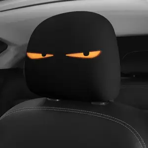 2pcs Evil Eye Print Car Head Pillowcase, Washable and Easy to Clean, Elastic Design, Strong Fit, Easy to Install, Perfect for Road Trips and Daily Commuting, Fun Interior Decoration