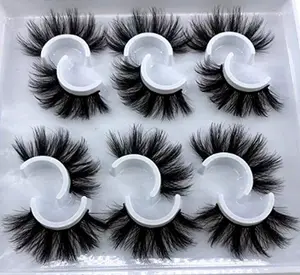 6 Pairs Fluffy False Eyelashes Natural Faux Mink Strip 3D Lashes Pack (MDF-12)
