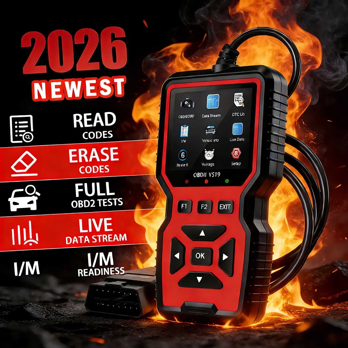 Professional OBD2 Scanner, Automotive Real-time Data Car Engine Diagnostic Code Reader Tool, Car Engine Checker Tools