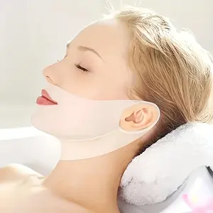 Single-piece Reusable V-shaped Firming Collagen Hydrogel Mask, A Must for Refreshing and Comfortable Summer | Thin and Light Design Facial Tools