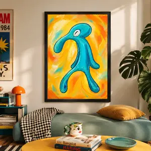 Squidward Modern Canvas Poster  Bold And Brash Spongebob Comic Hero Painting Wall  Home Decor artModern Cartoon Style Poster for Living Room Bedroom Office, Retro Wall Art, Room Wall Decor, Apt Decor, Aesthetic Design, Modern Minimalist Design, Funny Canv