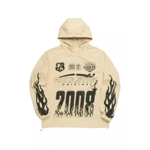 Amos Beige Graphic Windbreaker