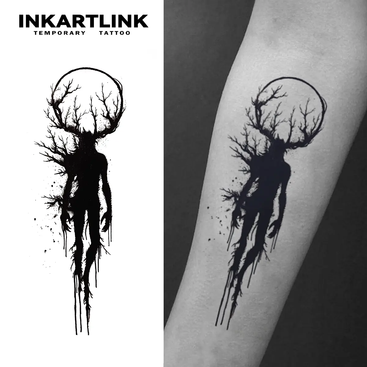 INKARTLINK Semi-Permanent Tattoos for All Skin Types, Lasts 1-2 Weeks, 2 Sheets Realistic Angel Wings Tattoo Art, Waterproof Matte Finish for Men & Women