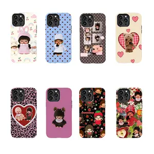 Cute Monchhichi Phone Case  Kawaii Retro Doll Shockproof Cover Suitable for iPhone 17-11 Pro Max/Plus and  Samsung Galaxy S23-25
