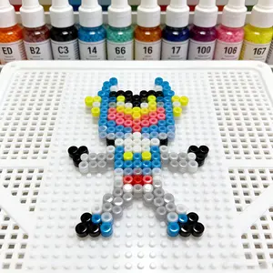 Colorful Mist Iron-Free Bead Kit, Creative DIY Material Pack with Templates, Spray Bottle, Keychain Accessories, Suitable for Kids & Craft Lovers