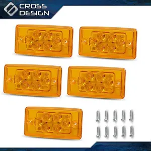 CROSSDESIGN 5pcs Rectangle Cab Light Fit For Amber Top Truck Roof Running Marker Light New