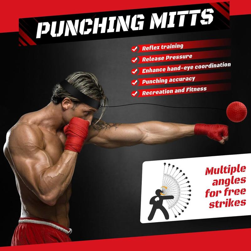 Boxing gloves, 4-in-1 Boxing Gloves and Punching Mitts Set for Boys & Girls, Kids Boxing Gloves Focus Pads with Hand Wraps, Boxing Reflex Ball, Boxing Equipment Set for MMA Karate Muay Thai, Boxing gloves for kids, Kids boxing gloves, Boxing gear
