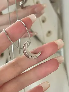 Elegant Moon Pendant Necklace, Adjustable Comfortable Minimalist Chain, Hypoallergenic, Durable, Perfect for Daily Wear, Commuting, Work, Hypoallergenic Jewelry, Modern Versatile Accessories