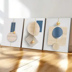 3-count wooden frame canvas, modern geometric abstract art poster, modern art living room wall decoration, fashionable family poster, suitable for bedrooms, offices, corridor art
