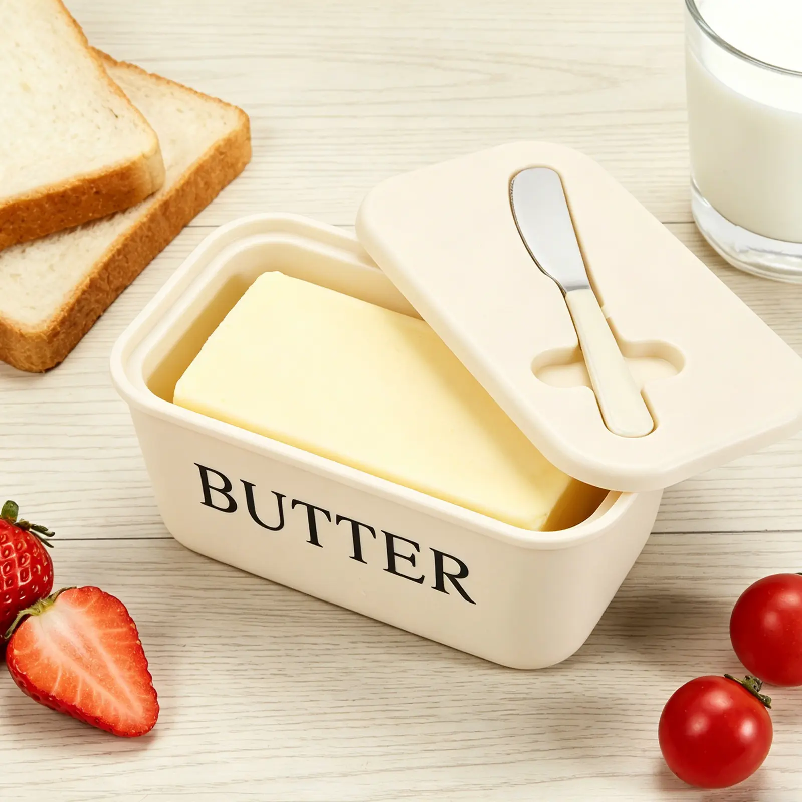 Butter Dish With Knife,Food-Grade Material Large Capacity Butter Container,Silicone Gasket Sealing Lid,Storage Countertop in Household Refrigerators