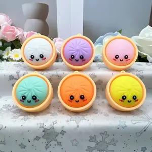 Light-Up Pressable Cute Dumpling Fidget Keychain, Phone Charm Accessory for Mobile Phones