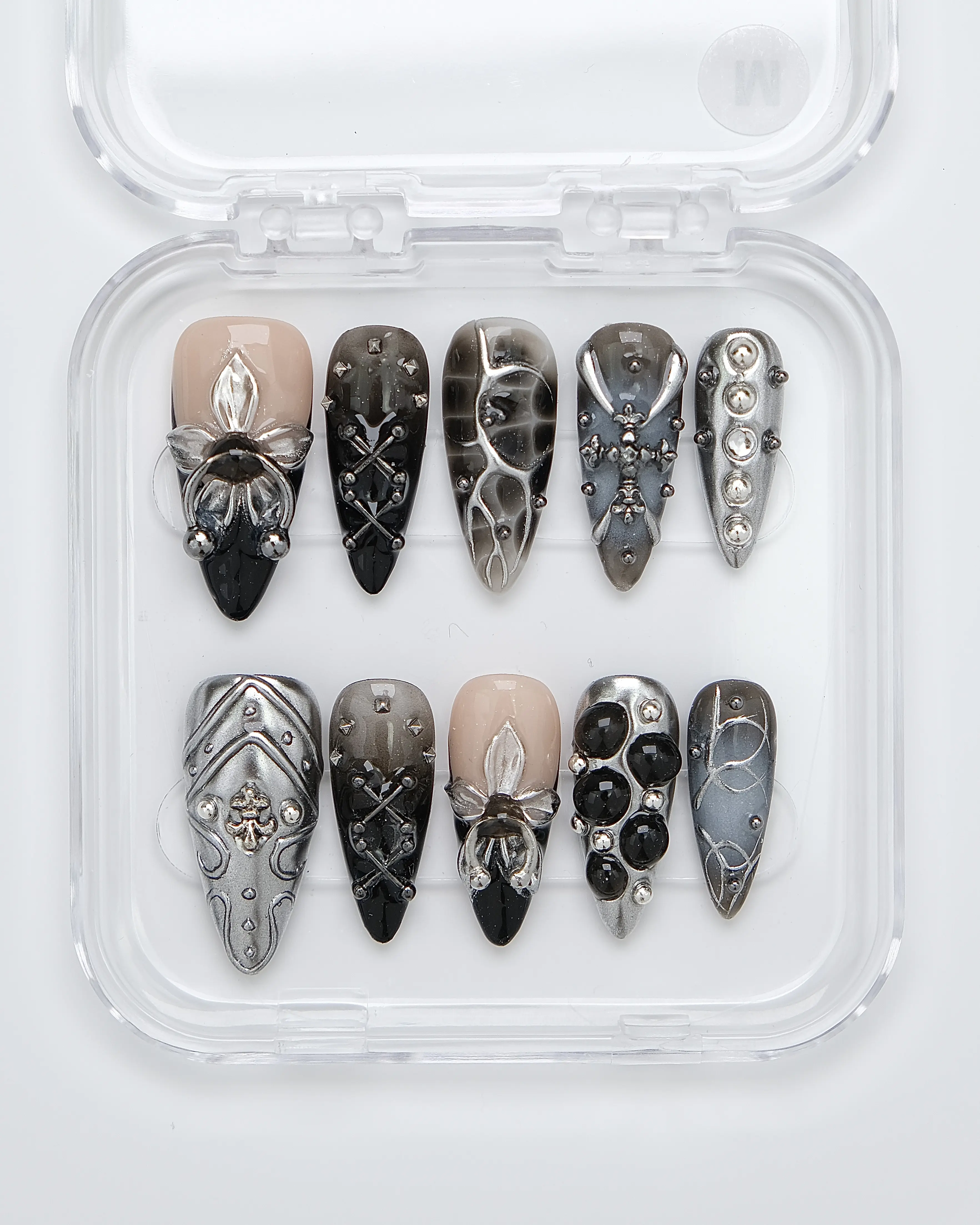 Board 3 Stiletto/ Handmade Acrylic/ Vacation Press-On Nails Glossy High-Quality Reusable Long-Lasting Premium Quality