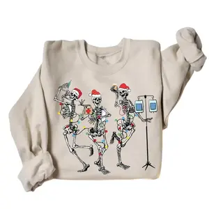 Christmas Nurse Sweatshirt, Skeleton Nurse Dance T-Shirt, Skeleton Nurse Shirt, Nurse Christmas Stethoscope Tree Hoodie, Nursing Holiday Gifts For Her