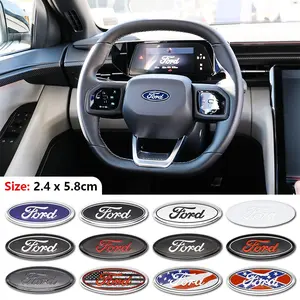 Car Steering Wheel Logo Decal Sticker, Sticker For Cars, 3D Car Emblem Badge, Interior Modification Label, Personalized Steering Wheel Sticker，For Ford Focus Mk2 Mk3 Fiesta Ranger Mondeo S-MAX Kuga
