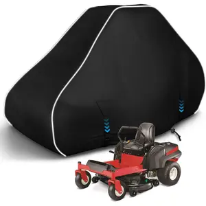 Lawn Mower Cover, 600D Waterproof Zero Turn Mower Cover, Outdoor Universal Zero Lawnmower Cover with Reflective Strip (79*46*55 Inch/Black)