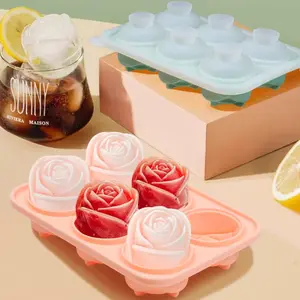 3D Heart Rose Ice Tray, BPA-Free Silicone Mold, Ice Molds, Cute Kitchen Accessory, Dishwasher Safe, Perfect for Valentine's Day, Cocktails, Chocolate, Jelly