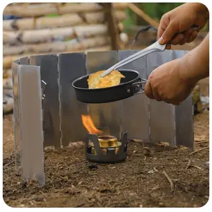 Stove windscreen Camping portable 8/10/12 piece stove hood Folding outdoor picnic burner windscreen protection Camping Equipment