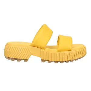 Sorel Womens Ona Streetworks Slide Mid Casual Sandals Casual Mid Heel 2-3" - Yellow