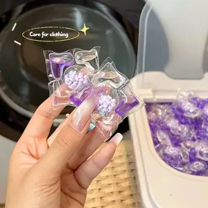 10/50/100pcs 5-In-1 Laundry Pods, Lavender Scented Detergent, Deep Cleaning, Stain Removal, Low Foaming Easy Wash, Convenient, Calming