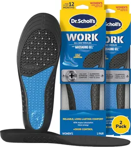 Dr. Scholl'S Work All-Day Superior Comfort Insoles with Massaging Gel - Designed for Men & Women with Hard-Working Feet, Eliminates Sore Muscles and Tired Legs, Arch Support Inserts with Odor Control Dr. Scholl's