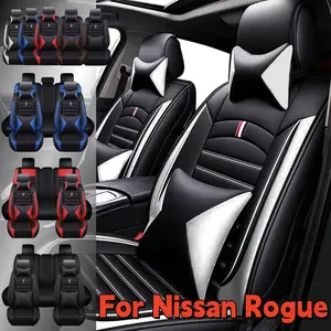 For Nissan Rogue 2010-2023 Car Seat Covers Premium Napa PU Leather Front Rear Full Set with 4 Pillows, Cushion Pad Mat Protector 4 Seasons Waterproof - Valentine's Day Gift For Lover