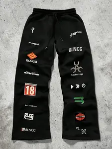 Elastic Waist Graphic Joggers Pants, Casual Sports Trousers, Fitted Casual Streetwear Style, Perfect for Fashion Lovers, Fall & Winter Sportswear