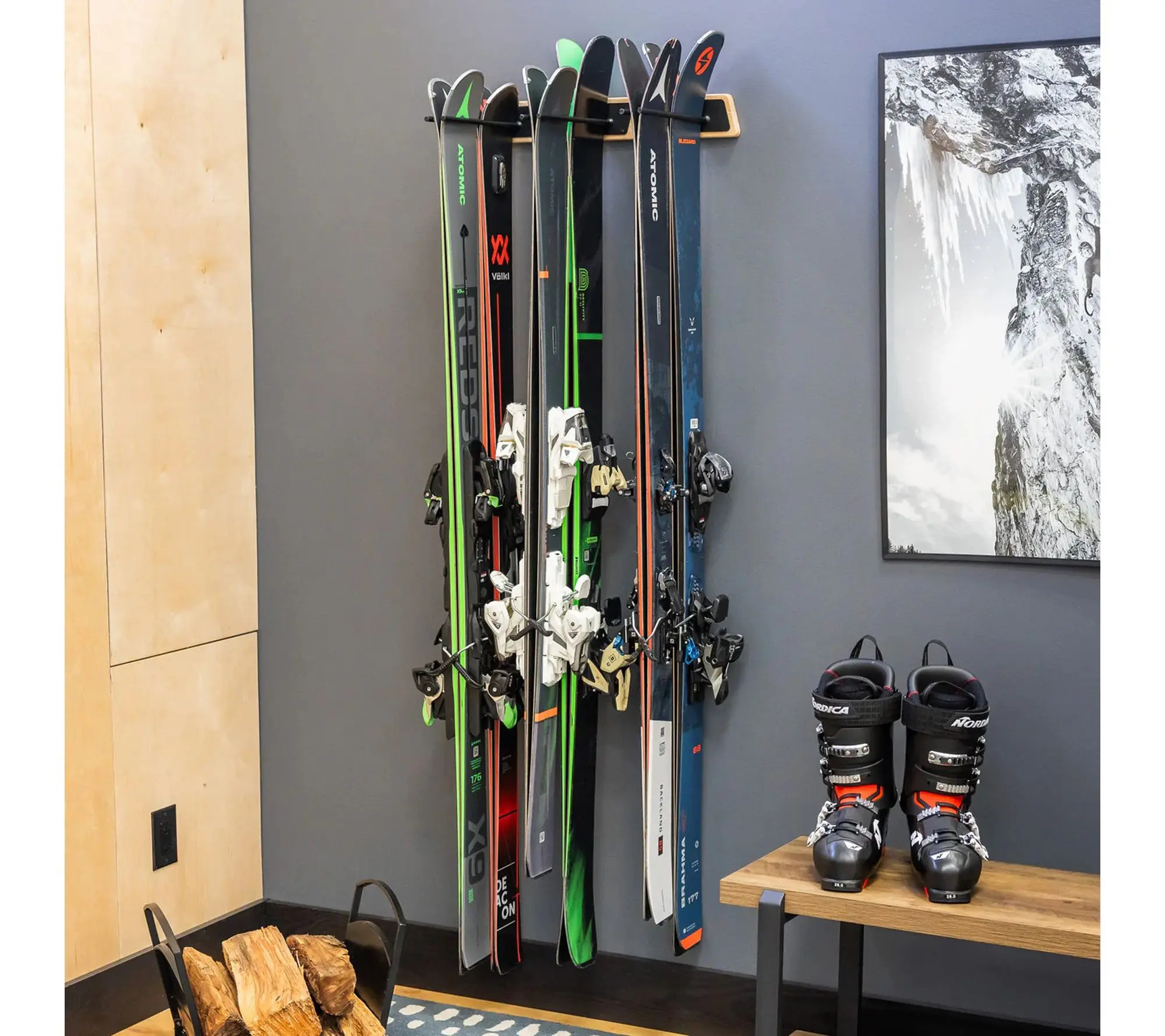 StoreYour Burlington Ski Storage Rack - Holds 6Pairs of Skis