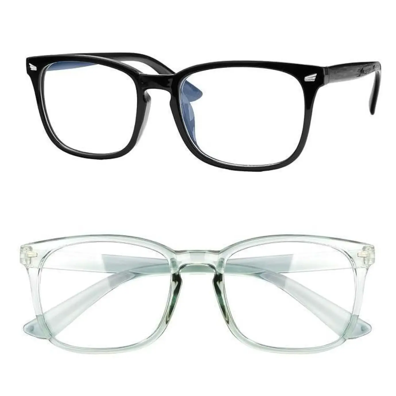 Trendy Casual Blue Light Blocking Eyeglasses - Retro Square Full-Rim, Lightweight Reinforced Plastic Casual Sports Eyewear for Office & Outdoors, Daily Fashion Accessory, Trendy Casual Eyeglasses