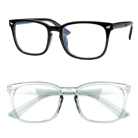 Trendy Casual Blue Light Blocking Eyeglasses - Retro Square Full-Rim, Lightweight Reinforced Plastic Casual Sports Eyewear for Office & Outdoors, Daily Fashion Accessory, Trendy Casual Eyeglasses