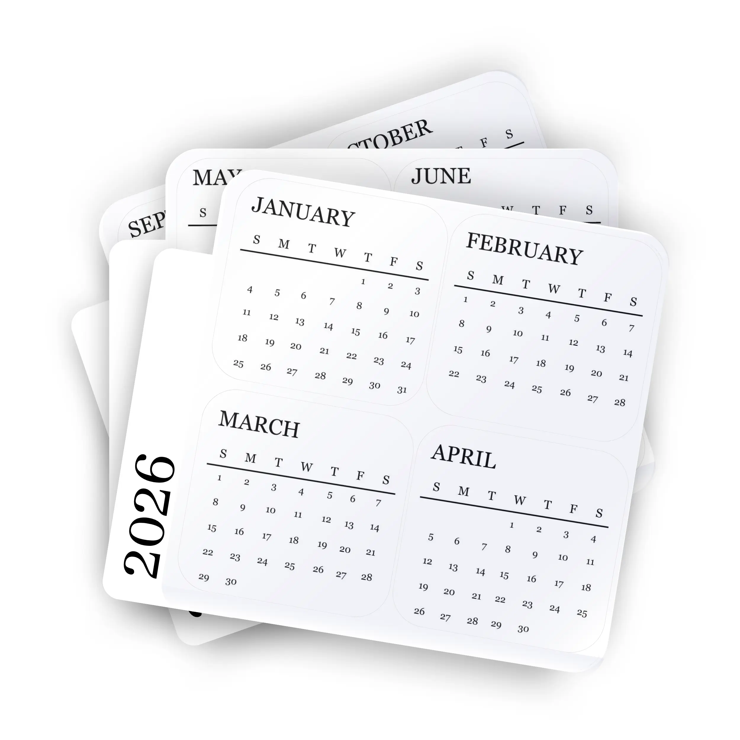 The Daily Stain Clear Monthly Planner Stickers | Transparent Month Labels for Undated Planners, Journals & Calendars